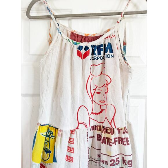 ARAPILAK Flour Sack Tiered Dress One Size - Picture 2 of 6